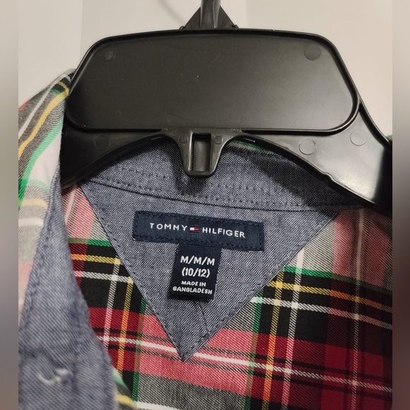 Tommy Hilfiger Red and Green Plaid Button Down Shirt - Picture 4 of 4